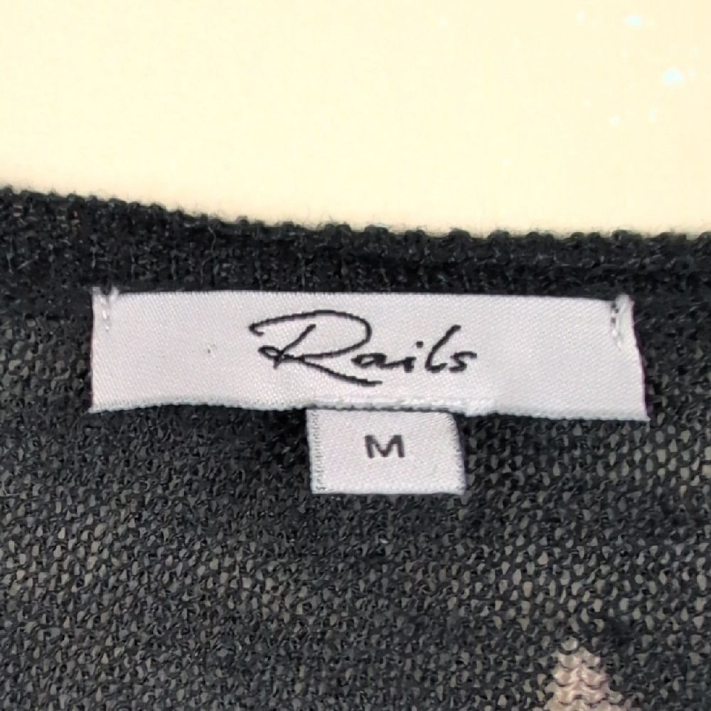 Rails Black And Cream Star Patterned Linen Top Li… - image 2